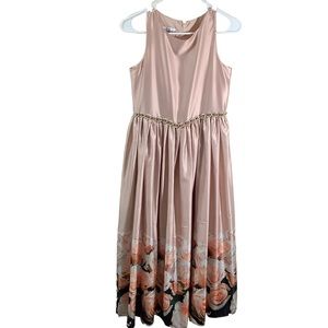 Belle Badgley Mischka Satin Floral Long Dress